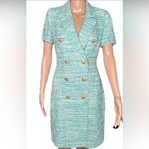 Luisa spagnoli designer vintageTweed Double-Breasted Dress made in Italy new